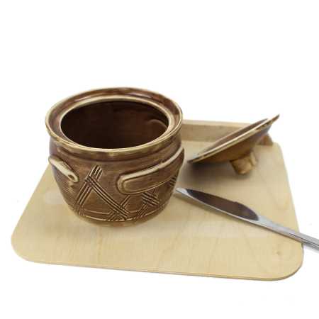 Schmalztopf 0,5 L - Karo Rustikal